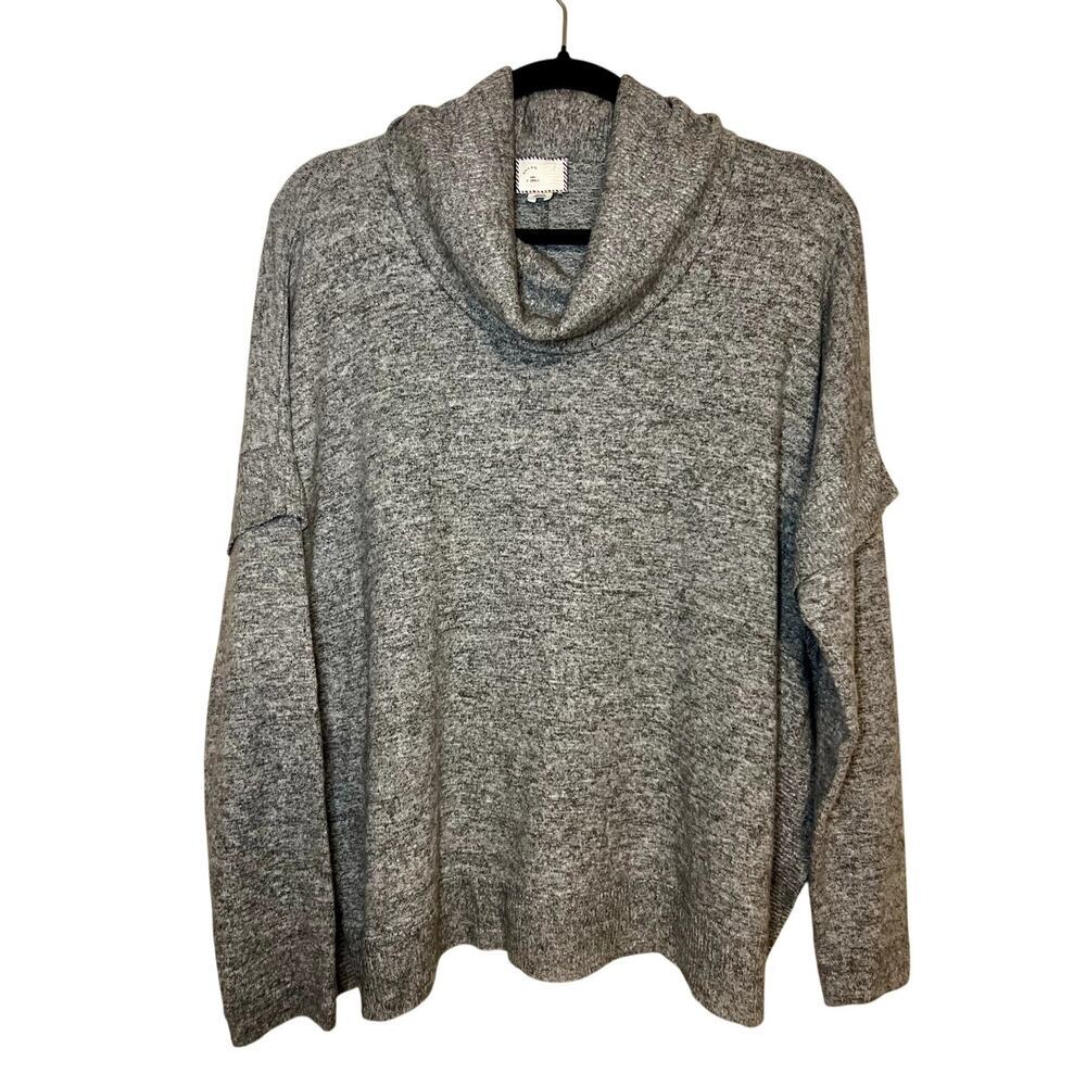 Anthropologie Postmark Grey Lassen Oversized Cowl neck Sweater Size XS Women's